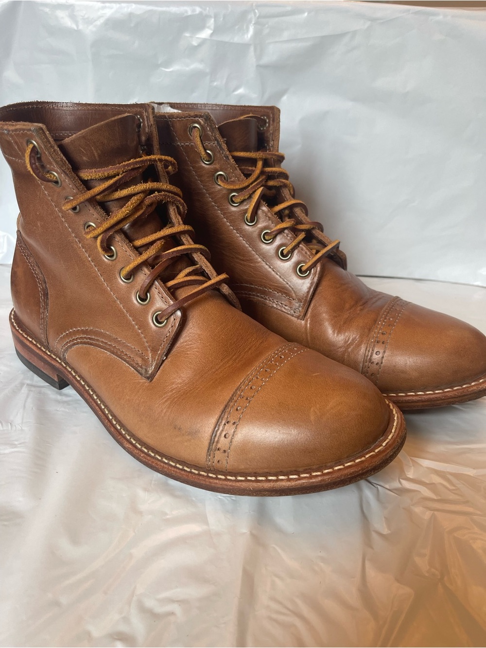 Oak Street Bootmakers Cap-Toe Trench Boot - Natural Horween Chromexcel 8.5D